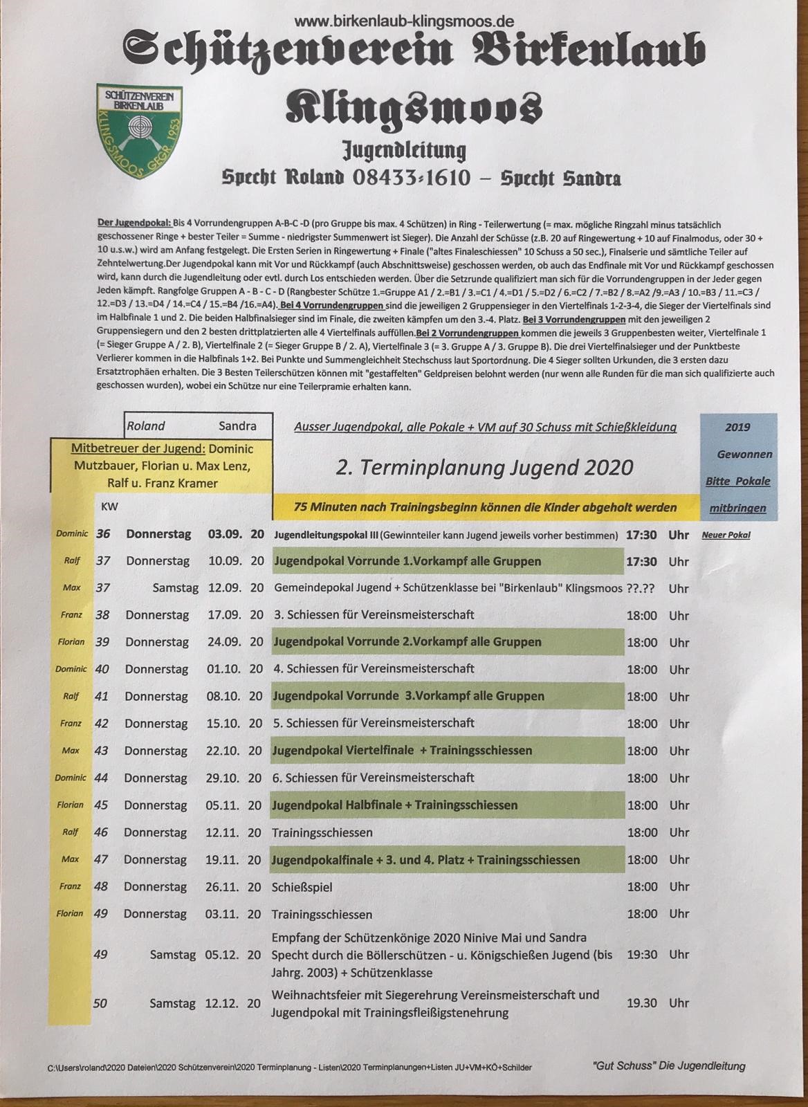 termine jugend 2021